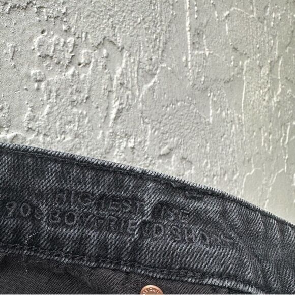 AMERICAN EAGLE Denim Jean Shorts Women Size 18 Highest Rise 90’s Boyfriend Black - Picture 5 of 6